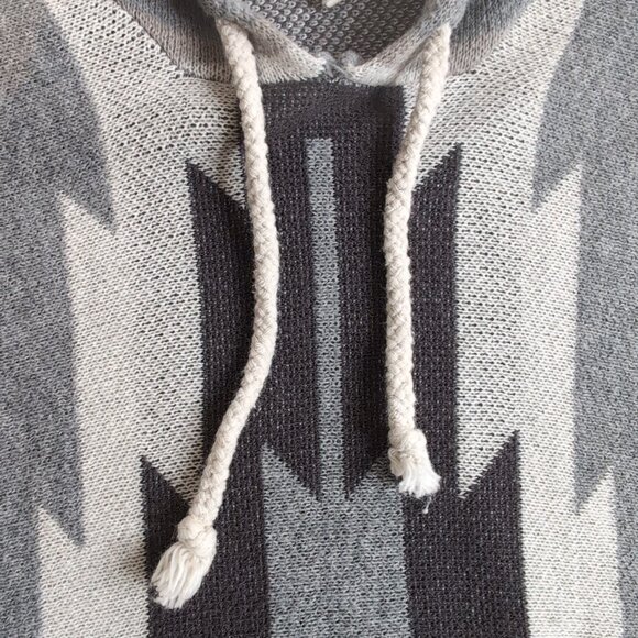 Billabong Women's Gray/Tan BOHO/Aztec Shawl/Tunic Hood/Drawstrings, Size S/M - Picture 5 of 8